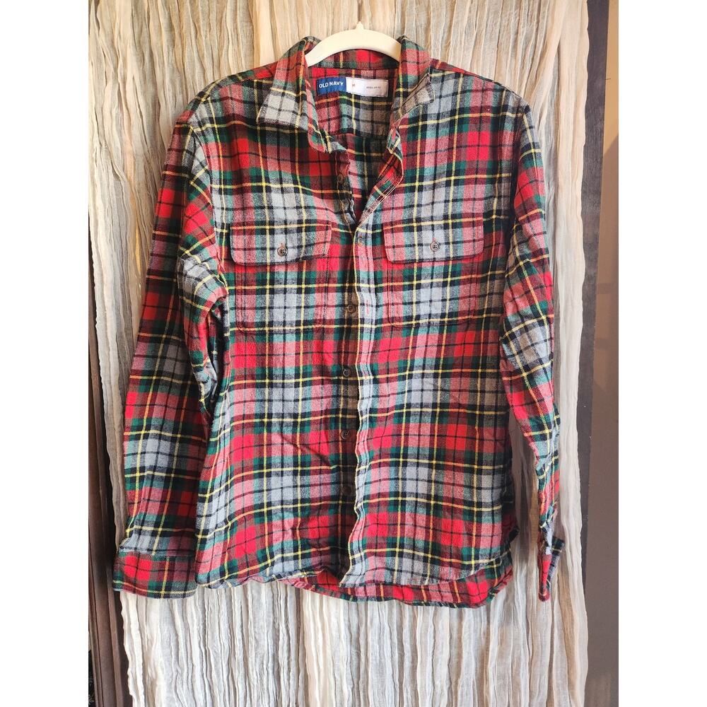 Old Navy Men's Flannel Shirt Holiday Pattern